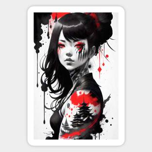 Japan Ink Style Women Magnet